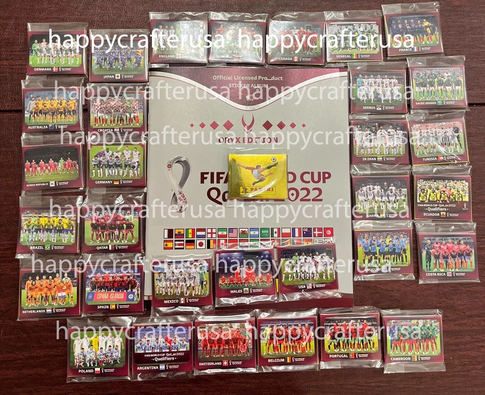  FIFA World Cup Qatar 2022 PANINI Album 100 packs of Stickers Combo USA Ve