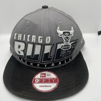 CHICAGO BULLS WINDY CITY BALONCESTO NUEVA ERA MADERA DURA CLÁSICO NEGRO/GRIS GORRA/SOMBRERO Foto 1 de 4