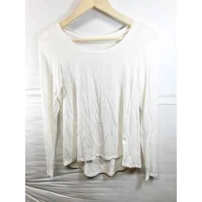 ZYIA Active Heavenly ActiveWear parte superior de bambú blanca agujeros altos bajos para el pulgar talla S Foto 1 de 4