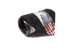 Via Manzoni Silk Tie Black Multi Color Geometric Classic Necktie 57 x 4 New - Picture 1 of 3