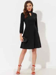Womens Mock Neck Midi Dress - Picture 1 of 7