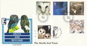 (91281) GB DOUBLED FDC Above & Beyond Muncaster Castle 2000 + Barn Owl 2018 - Picture 1 of 1