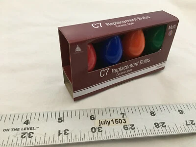 ENCHANTED FOREST (4) NEW C7 Replacement Candelabra Light Bulbs 5w 120v MULTI-COLOR Christmas