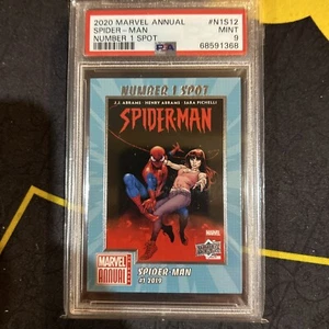 Spider-Man #1 2020 Upper Deck Marvel Annual #N1S-12 Number 1 Spot PSA 9 - Picture 1 of 2