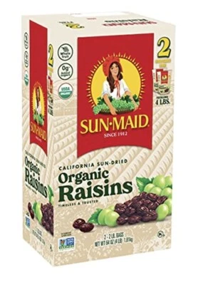 Sun-Maid organic raisins . Whole natural dried fruit. No sugar added. - Image 1 of 2