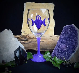 Witches Chalice with Goddess and Triple Moon Wicca Pagan Altar Witchcraft - Picture 1 of 6