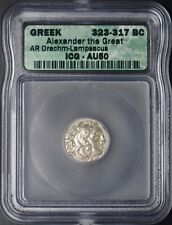 323-317 BC AR Drachm Alexander the Great Lampsacus Mint ICG AU50 ✪COINGIANTS✪