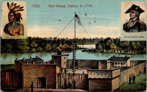 Postkarte Fort Wayne Indiana 1794 verschickt 1914 - Bild 1 von 2