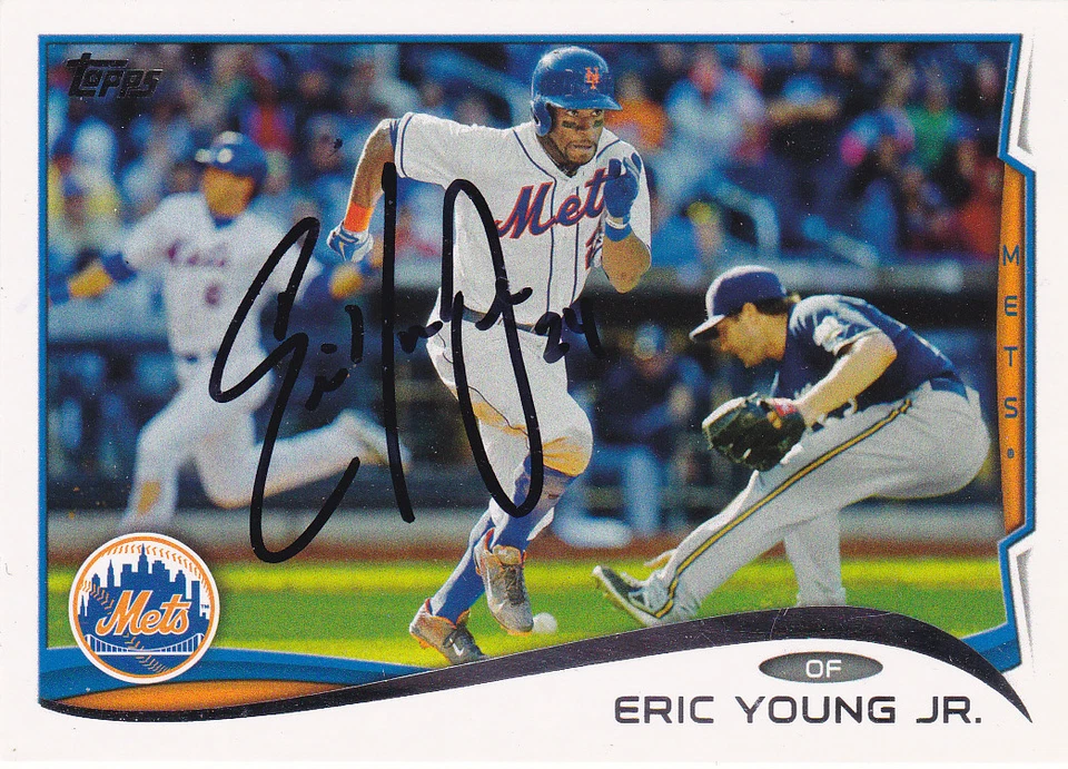 TARJETA FIRMADA POR ERIC YOUNG JR NEW YORK METS COLORADO ROCKIES BRAVES ANGELS YANKEES Foto 1 de 1