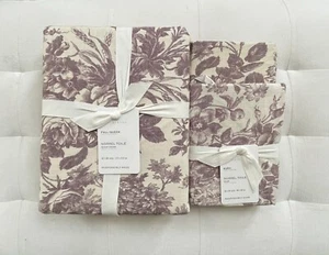 Pottery Barn SORREL TOILE Duvet Cover Full Queen & Euro Shams Plum Sold Out NWT - Picture 1 of 3