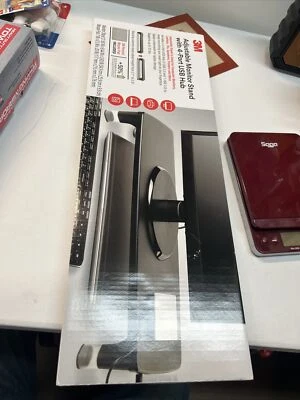 3M Adjustable Monitor Stand, 4-Port USB Hub, 21.6 in x 9.4 in, Black - Image 1 of 4