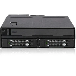 ICY DOCK MB602SPO-B 2 X 2.5inch SATA/SAS HDD/SSD 3.5inch Bay Mobile Rack - Picture 1 of 4