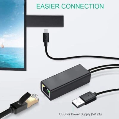 Ethernet Adapter für Amazon Fire TV Stick USB2.0 RJ45 LAN Netzwerkadapter USB - Bild 1 von 4