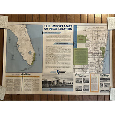 Coral Springs FL Land Development Ad Poster 1960s ~30x24 Westinghouse 2 Side VTG