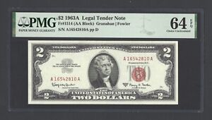 United States-Legal Tender Note 2 Dollars 1963A Fr#1514 (AA Block) UNC Grade 64