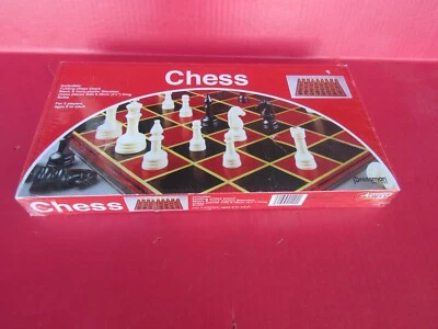 BOARD GAME CHESS BY PRESSMAN 1124A Black & Ivory Plastic Staunton Pieces NEW - Image 1 of 2