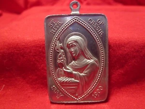 St Rita Cassia Medal Aluminum Trinity College 1900 1-1/4" X 1-3/4" - Picture 1 of 3