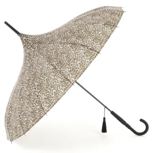 Walking Umbrella Ladies SOAKE Leopard Print Pagoda Classic Fashion Hook Handle - Picture 1 of 3