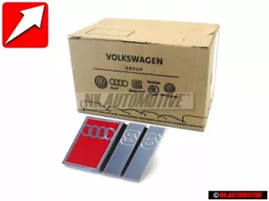 Original Audi S6 Front Grill Badge Emblem Chrome Red - 4A5853736C 2ZZ - Picture 1 of 6