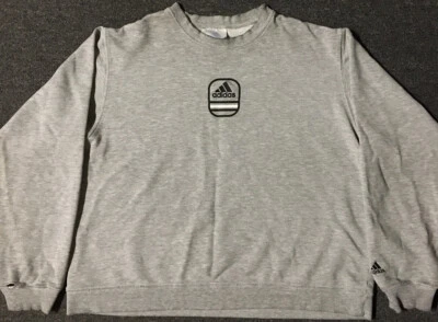 Vtg 90s Adidas Faded Distress Boxy Sweatshirt M L Grunge PE Punk Skate Surf USA - Image 1 of 4