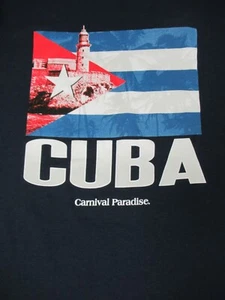 NWOT CARNIVAL CRUISE LINES PARADISE CUBA - BLUE SMALL T-SHIRT C1198 - Picture 1 of 3