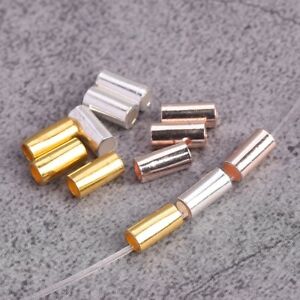 50pcs 6x3mm Cylinder Tube Shape Gold/Silver Loose Brass Metal Spacer Beads
