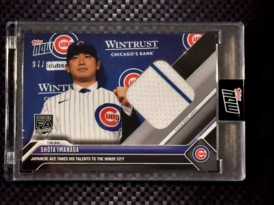 TOPPS NOW EVENT WORN RELIC Jersey CARD CHICAGO CUBS SHOTA IMANAGA RC #OS27 97/99 - Image 1 of 2