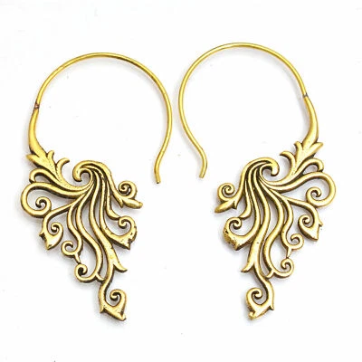 Golden Brass Boho Earring Hoop Earrings eBay Assorted 9 pairs for girls & women  - Image 1 of 4
