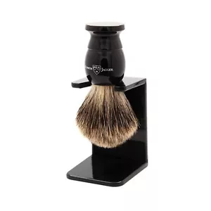 Edwin Jagger Traditional Handmade Shaving Brush Super Badger M-XL With Stand NEW - Picture 1 of 12