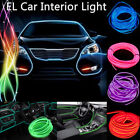 LED Car Interior Atmosphere Glow EL Wire Neon String Strip Lights Rope Tube Lamp