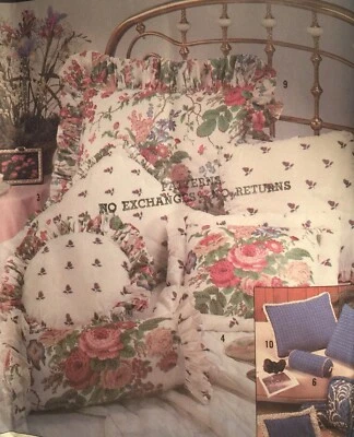 NEW VINTAGE 1987 'SIMPLICITY' NECK ROLL WEDGE BED REST SHAM PILLOWS PATTERN 8470 - Image 1 of 2
