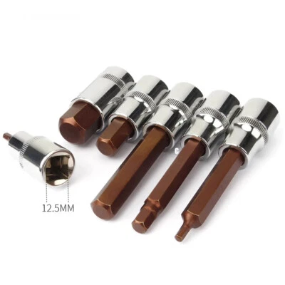 Hex Bit Socket Set 1/4" Drive lmpact Allen Key Spanners Sockets H4-H17 Bits Rail - Image 1 of 4