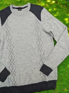 Suéter Nike Tiger Woods Para Hombres Pequeño Gris Tejido Lana Merino Crew Pull Over Elástico - Imagen 1 de 12