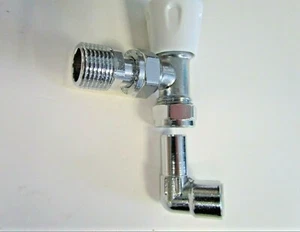 RADIATOR VALVE CHROME PUSHFIT STREET ELBOW 15 x 10mm  - Picture 1 of 5