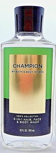 BATH & BODY WORKS CHAMPION MEN'S COLLECTION 3 IN 1 HAIR FACE & BODY WASH 10 oz - Picture 1 of 6