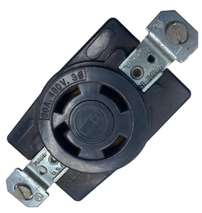 BRYANT MELAMINE Locking Receptacle 30A 480V 3Q Flush Mounting 🔔 - Picture 1 of 9