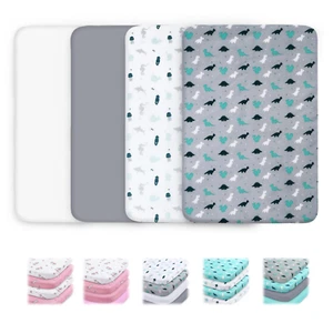 4-Pack Soft Pack 'n Play Fitted Sheets Breathable Mini Crib Sheets Fits Graco - Picture 1 of 32