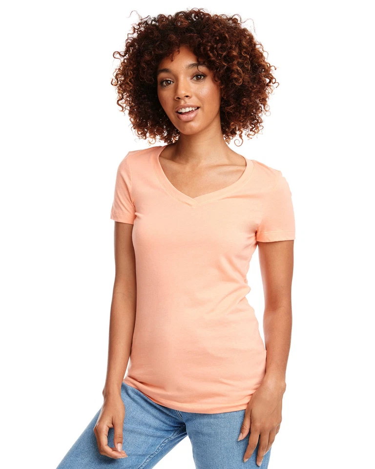 Next Level Apparel Damas Ideal Cuello en V Elegante Camiseta Informal Camiseta N1540 Foto 1 de 1