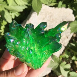 Ornaments 50-120g Natural Quartz Crystal Cluster Column Beautiful Electroplated - Picture 1 of 6