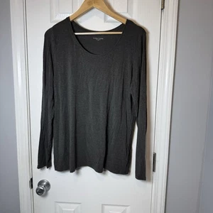 Camiseta Eileen Fisher Gris Gris Jersey Tejido Manga Larga XL Suave - Imagen 1 de 5
