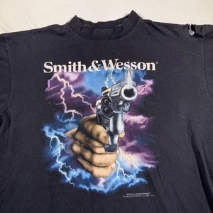 Vintage 3D Emblem Smith & Wesson T-Shirt Made In USA XL Damged *Siehe Fotos* - Bild 1 von 14