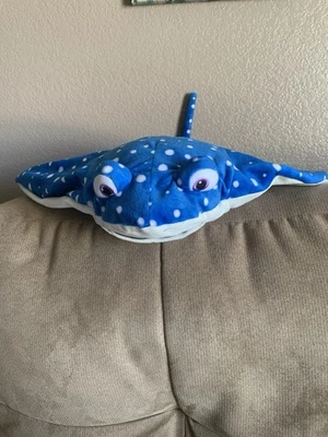 Juguete de peluche vintage genuino original y auténtico de Disney Store azul raya.  ¡NUEVO! Foto 1 de 4