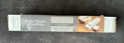 5pc Serving Set Galvanized Steel Tray w/Handles Removable Bowls Farmhouse White - Image 1 of 4