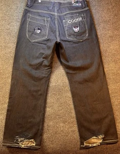 Coogi Jeans Mens 40x34 Embroidered CG-69 Wide Leg Denim Pant Y2K Streetwear - Picture 1 of 13