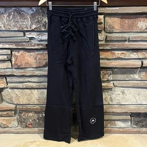 Stella McCartney x Adidas Straight Leg Black Terrycloth Pants 100% Cotton - Picture 1 of 8