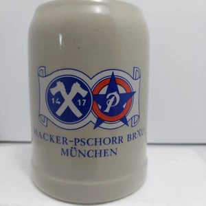 HACKER-PSCHORR Brau Stoneware Salt Glaze Beer Stein 0.5L Munchen Handled Germany - Picture 1 of 8