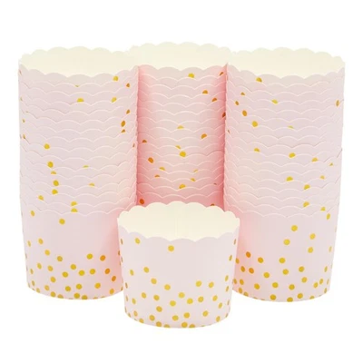 50 Pack Pink Cupcake Liners for Muffins, Large Paper Baking Cups, 2.2 in - Image 1 of 4