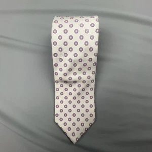 Corbata Colección Barrister 100% Seda Italiana 58" Marfil Floral Manchado - Imagen 1 de 3