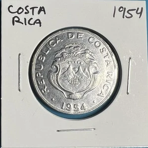 ๐จ๐ท Costa Rica 1954 1Colon, Stainless Steel Coin - Picture 1 of 2