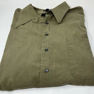 JF J. Ferrar Dress Shirt Men 17 1/2 32/33 Olive Micro Check Long Sleeve Modern - Picture 1 of 8